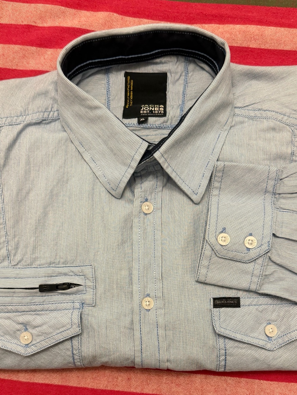 Jack & Jones Pale Blue Men's Casual Button-Down Shirt